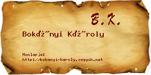 Bokányi Károly névjegykártya