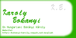 karoly bokanyi business card